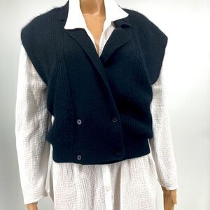 Pamela Roberts Sweater Knit Vest Blend Lambswool/Angora Rabbit Hair Size M